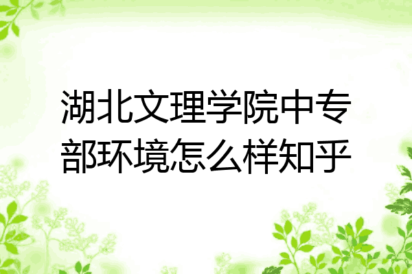 湖北文理学院中专部环境怎么样知乎