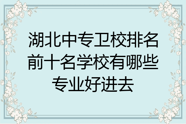 湖北中专卫校排名前十名学校有哪些专业好进去