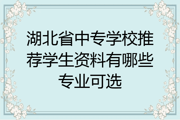 湖北省中专学校推荐学生资料有哪些专业可选