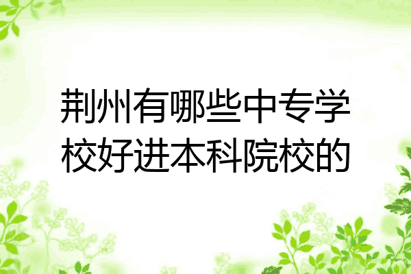 荆州有哪些中专学校好进本科院校的