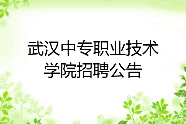 武汉中专职业技术学院招聘公告