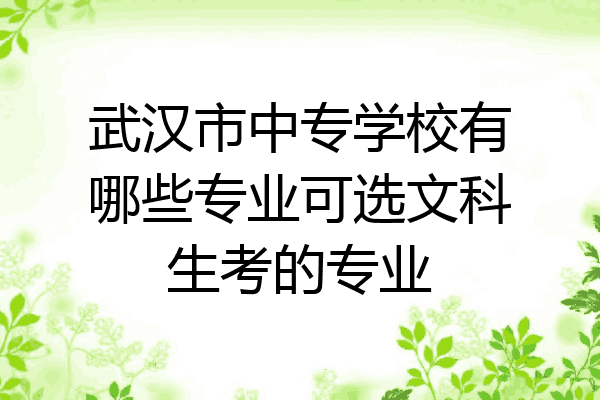 武汉市中专学校有哪些专业可选文科生考的专业