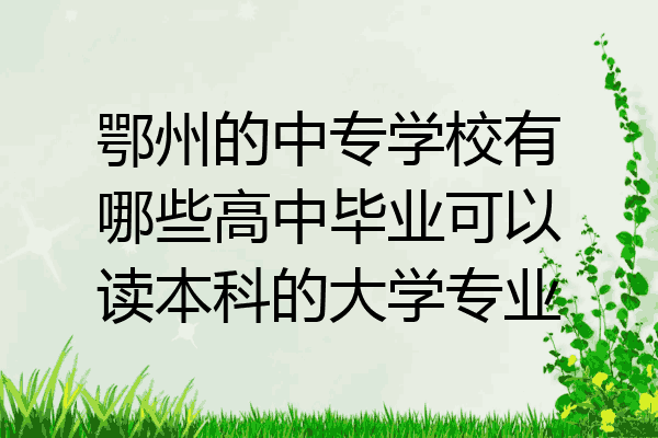 鄂州的中专学校有哪些高中毕业可以读本科的大学专业