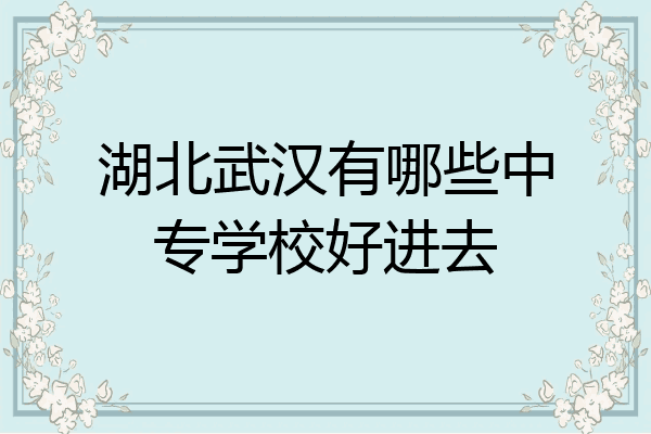 湖北武汉有哪些中专学校好进去