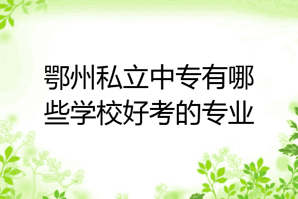 鄂州私立中专有哪些学校好考的专业