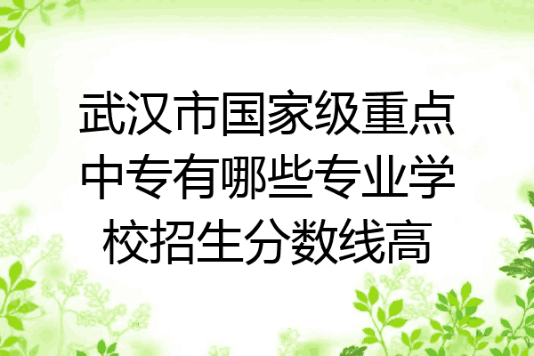 武汉市国家级重点中专有哪些专业学校招生分数线高