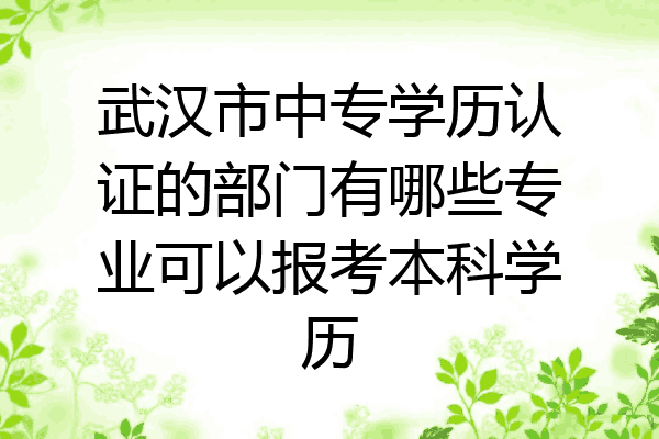 武汉市中专学历认证的部门有哪些专业可以报考本科学历