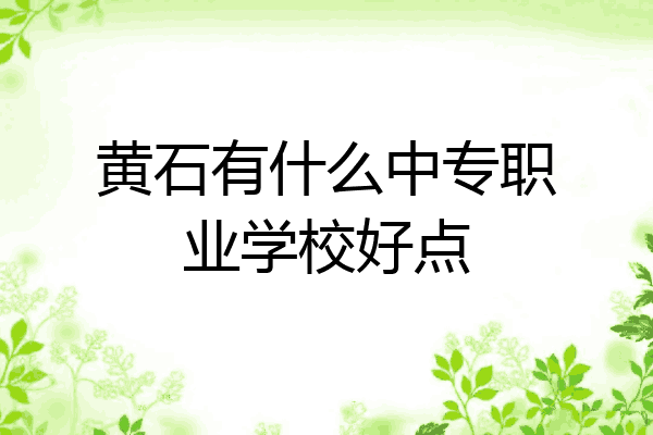 黄石有什么中专职业学校好点
