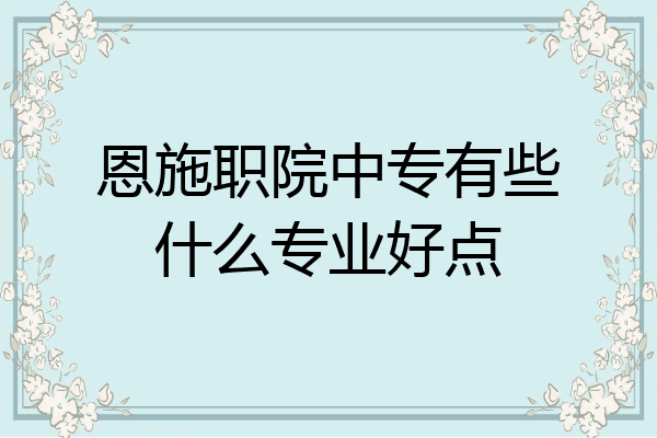 恩施职院中专有些什么专业好点