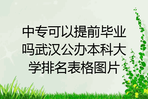 中专可以提前毕业吗武汉公办本科大学排名表格图片