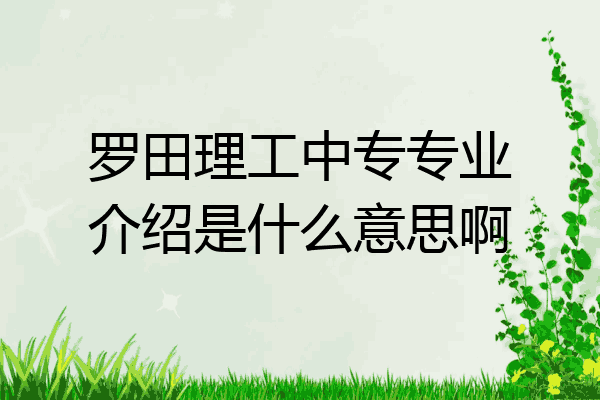 罗田理工中专专业介绍是什么意思啊