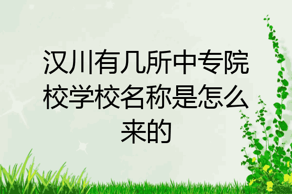 汉川有几所中专院校学校名称是怎么来的