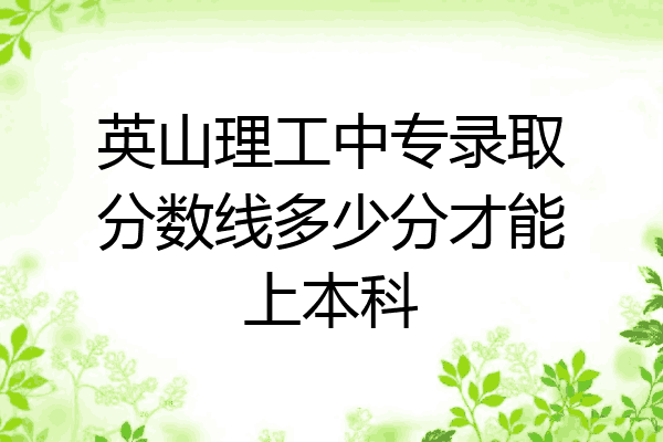 英山理工中专录取分数线多少分才能上本科
