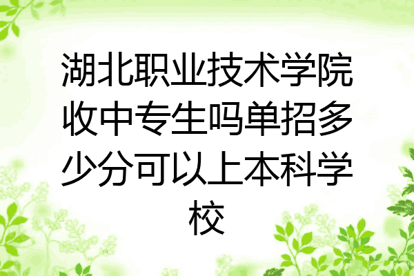 湖北职业技术学院收中专生吗单招多少分可以上本科学校