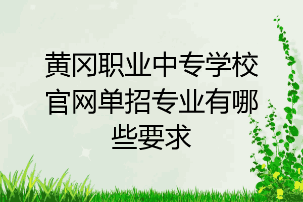 黄冈职业中专学校官网单招专业有哪些要求