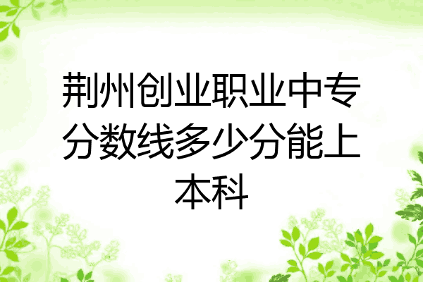 荆州创业职业中专分数线多少分能上本科