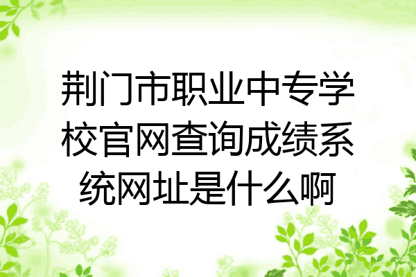 荆门市职业中专学校官网查询成绩系统网址是什么啊