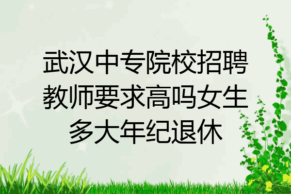 武汉中专院校招聘教师要求高吗女生多大年纪退休
