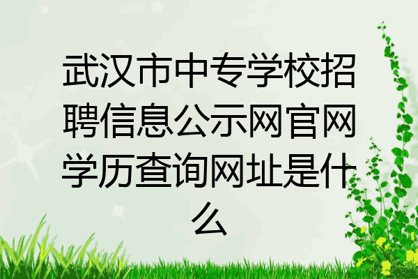 武汉市中专学校招聘信息公示网官网学历查询网址是什么