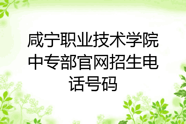 咸宁职业技术学院中专部官网招生电话号码