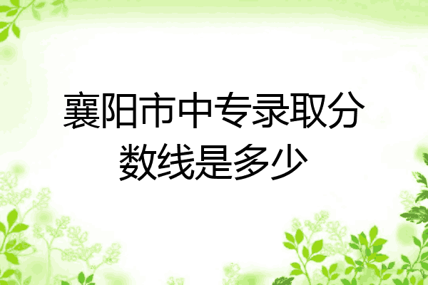 襄阳市中专录取分数线是多少