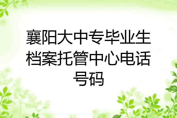 襄阳大中专毕业生档案托管中心电话号码