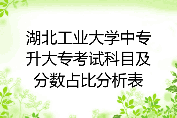湖北工业大学中专升大专考试科目及分数占比分析表