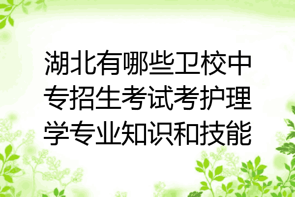 湖北有哪些卫校中专招生考试考护理学专业知识和技能