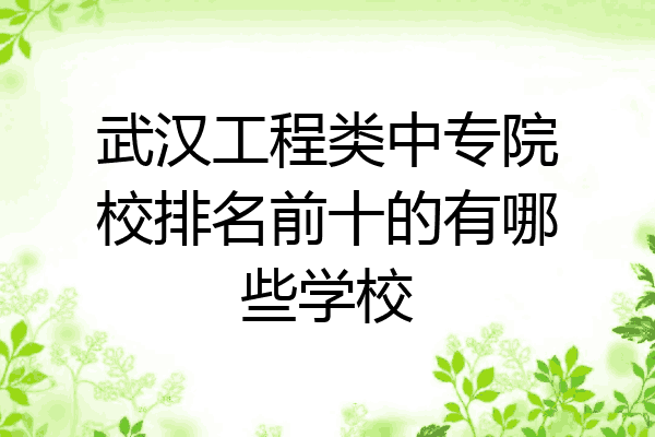 武汉工程类中专院校排名前十的有哪些学校