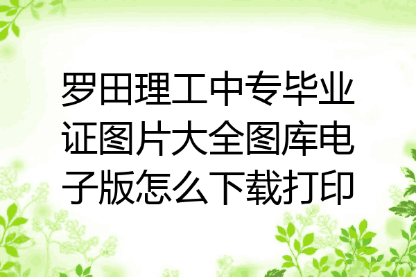 罗田理工中专毕业证图片大全图库电子版怎么下载打印