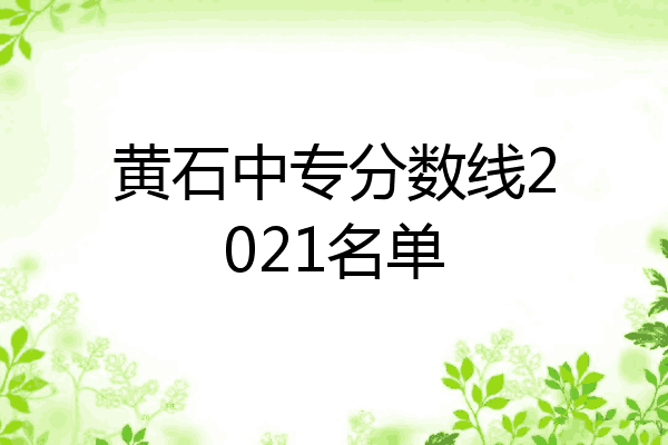 黄石中专分数线2021名单