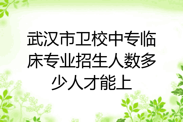 武汉市卫校中专临床专业招生人数多少人才能上