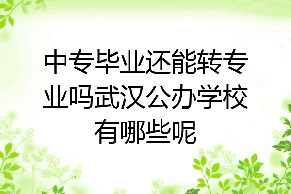 中专毕业还能转专业吗武汉公办学校有哪些呢