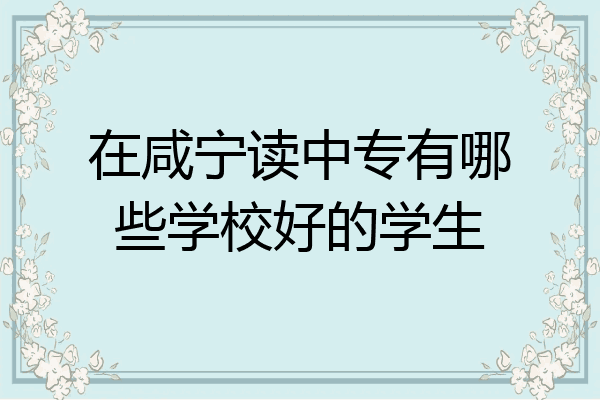 在咸宁读中专有哪些学校好的学生