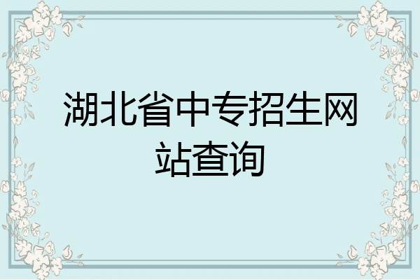 湖北省中专招生网站查询