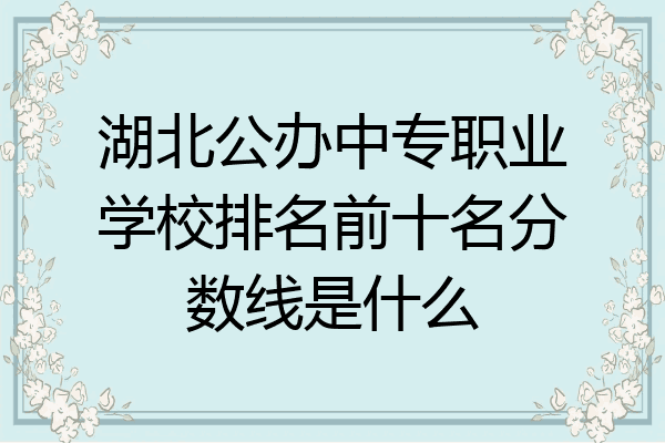 湖北公办中专职业学校排名前十名分数线是什么