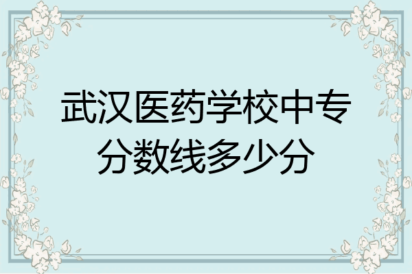 武汉医药学校中专分数线多少分
