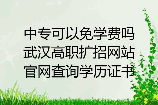 中专可以免学费吗武汉高职扩招网站官网查询学历证书