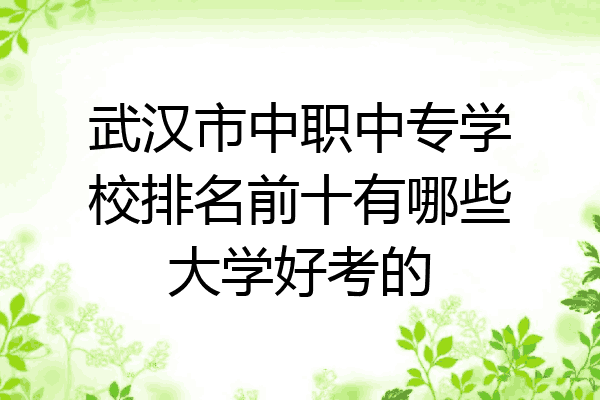 武汉市中职中专学校排名前十有哪些大学好考的