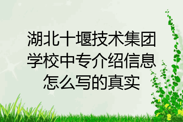 湖北十堰技术集团学校中专介绍信息怎么写的真实