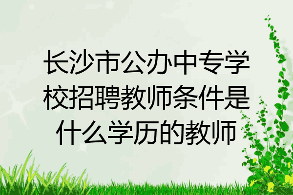 长沙市公办中专学校招聘教师条件是什么学历的教师