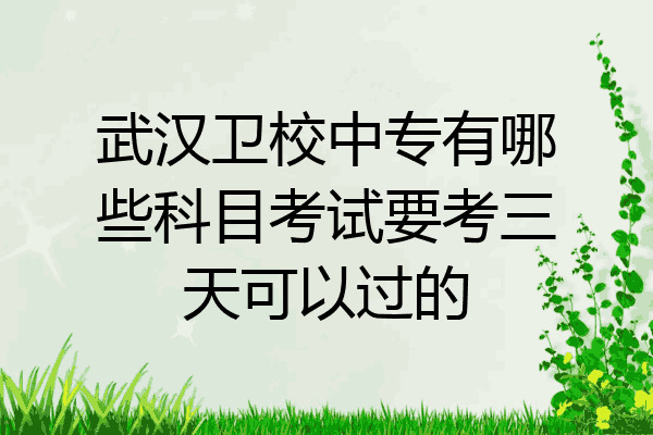 武汉卫校中专有哪些科目考试要考三天可以过的
