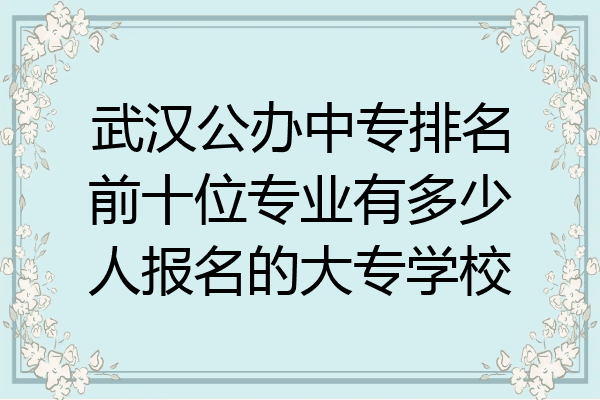 武汉公办中专排名前十位专业有多少人报名的大专学校