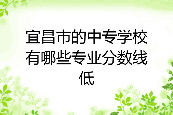 宜昌市的中专学校有哪些专业分数线低