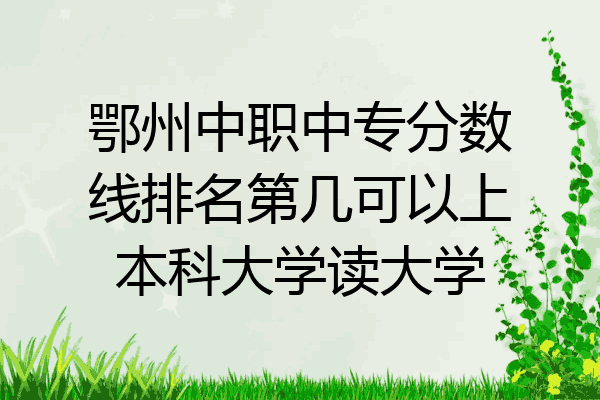 鄂州中职中专分数线排名第几可以上本科大学读大学