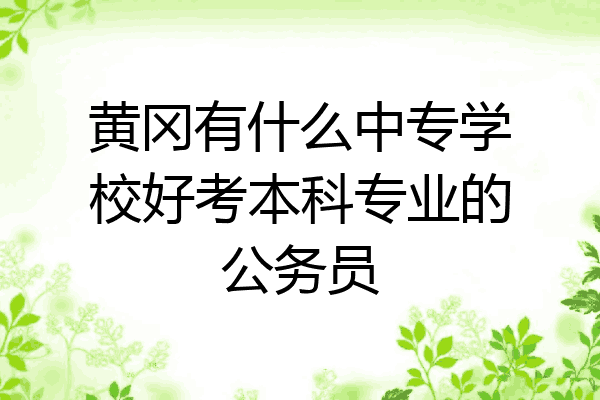 黄冈有什么中专学校好考本科专业的公务员
