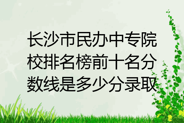 长沙市民办中专院校排名榜前十名分数线是多少分录取
