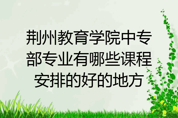 荆州教育学院中专部专业有哪些课程安排的好的地方