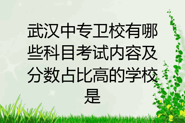 武汉中专卫校有哪些科目考试内容及分数占比高的学校是