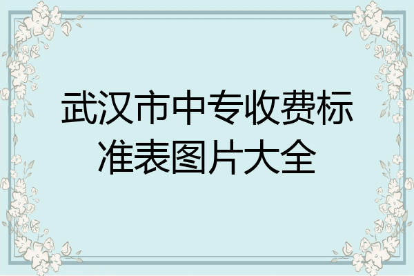 武汉市中专收费标准表图片大全